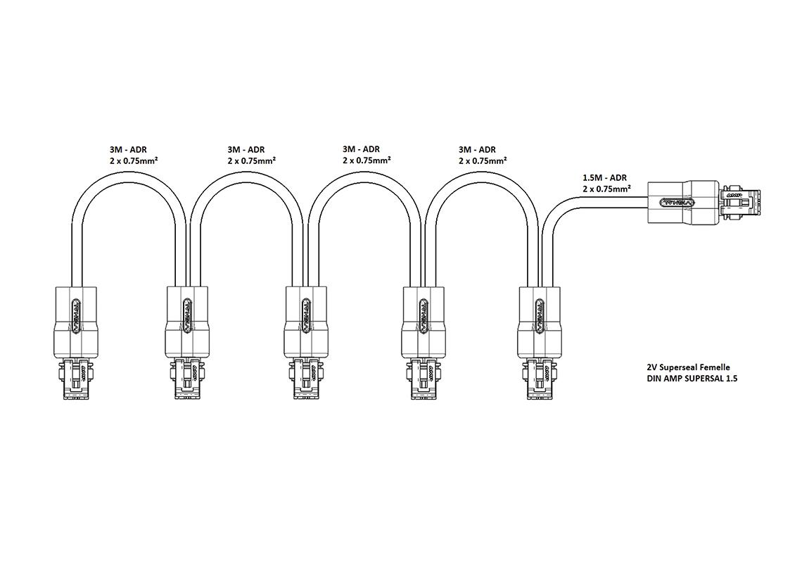 Leitungssats für Heckleuchten 6 Anschlussstecker Superseal 17,5